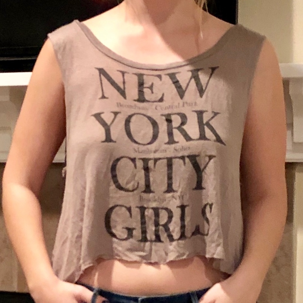 Sheer brown tank top